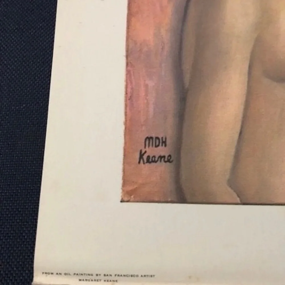 Big Eyes VTG Mod Margaret Keane Lithograph Print Midcentury Vintage Pop Art - Picture 3 of 7